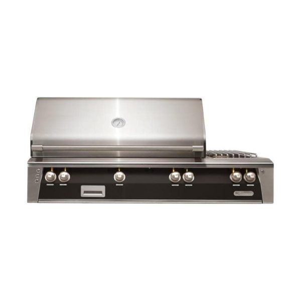 Alfresco ALXE 56-Inch Built-In Propane Deluxe Grill With Sear Zone, Rotisserie, And Side Burner in Jet Black Matte - ALXE-56SZ-LP-SM9005