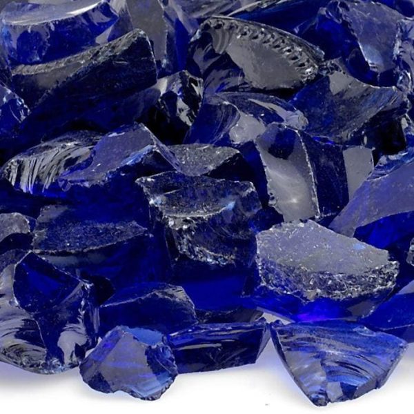BBQGuys Signature 1/2-Inch to 1-Inch Dark Blue Fire Pit Glass - 10 Pounds