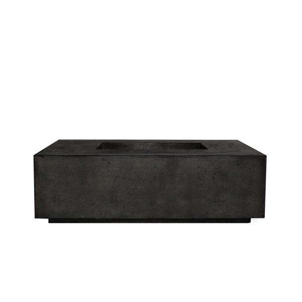Cedarlake 68 Inch Rectangular GFRC Propane Fire Pit Table in Ebony by Lakeview Outdoor Designs