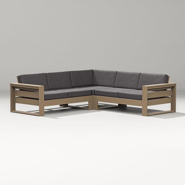 Latitude 4 Person Sectional Sofa in Vintage Sahara/Ash Charcoal By PW Designer Series