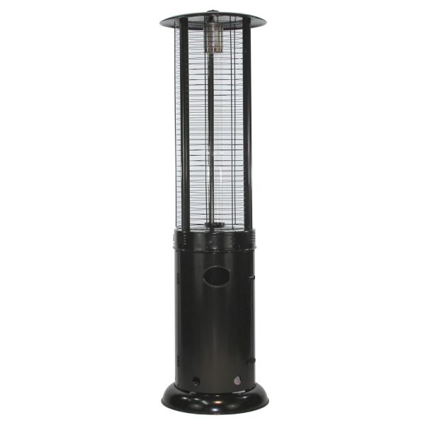 RADtec Ellipse Series 81-Inch 41,000 BTU Propane Gas Flame Patio Heater - Black with Clear Glass - EF-Clear