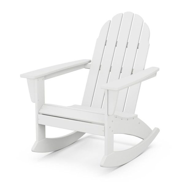 Vineyard Recycled Plastic Adirondack Rocking Chair in White by POLYWOOD