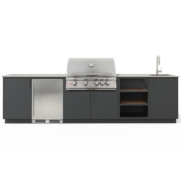 Urban Bonfire Breeze 32 Outdoor Kitchen w/ Blaze LTE Propane Grill, Sink, Refrigerator, Keon Dekton Countertop & Anthracite Finish - B-Breeze-32-Blaze-Keon-Anthracite