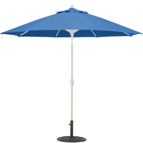 Galtech 9 Ft. Octagonal Aluminum Patio Market Umbrella W/ Crank Lift And Auto Tilt - White Frame W/ Sunbrella Canvas Pacific Blue Canopy