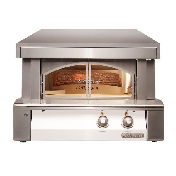 Alfresco 30-Inch Built-In Natural Gas Outdoor Pizza Oven Plus in Signal White Matte - AXE-PZA-BI-NG-SM9003