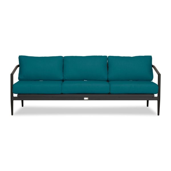 Midnight Cove 3 Person Aluminum Sofa in Black/Spectrum Peacock by Lakeview Outdoor Designs