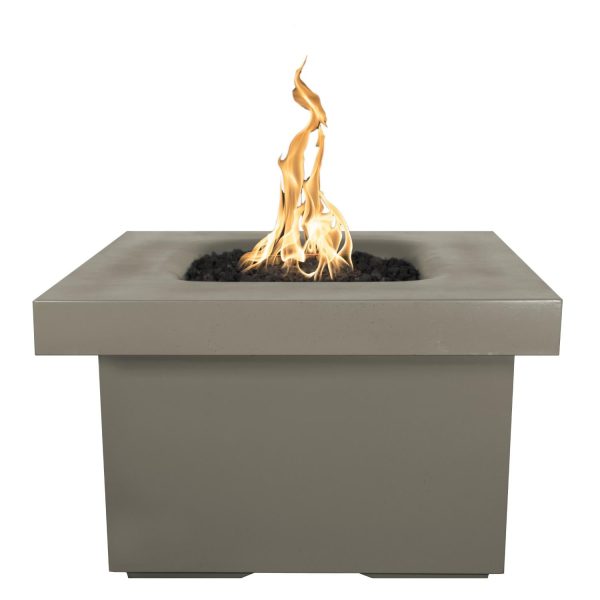 Ramona 36 Inch Square GFRC Natural Gas Fire Pit Table in Ash by The Outdoor Plus