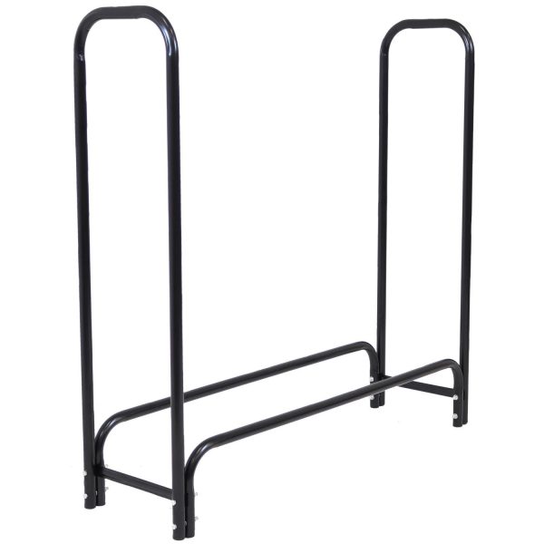 Ultimate Patio Firewood Log Rack Log Rack & Black Cover - 4-Foot