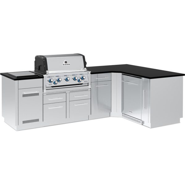 Broil King Imperial S 590iG 7 1/2 Ft Outdoor Kitchen Island w/ Propane 5 Burner Grill