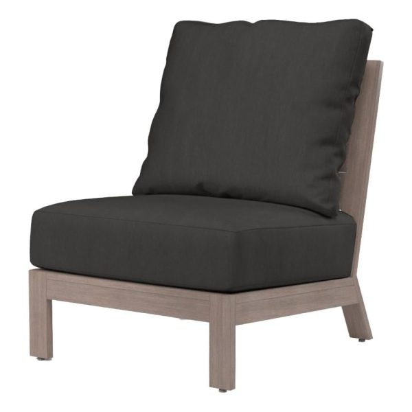 Laguna Aluminum Armless Club Chair in Driftwood/Spectrum Carbon by Sunset West