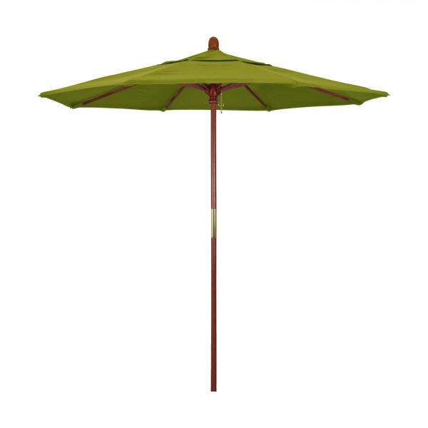 California Umbrella 7.5 Ft. Octagonal Hardwood Patio Umbrella W/ Push Lift & Hardwood Ribs - Olefin Kiwi Canopy