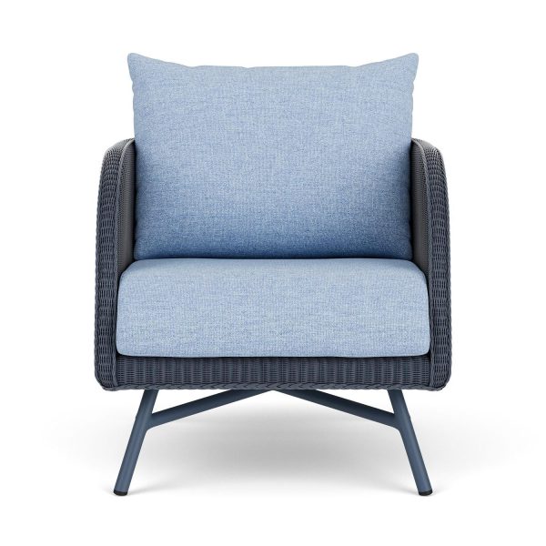 Essence Lloyd Loom Club Chair in Denim Blue/Demo Skyway by Lloyd Flanders