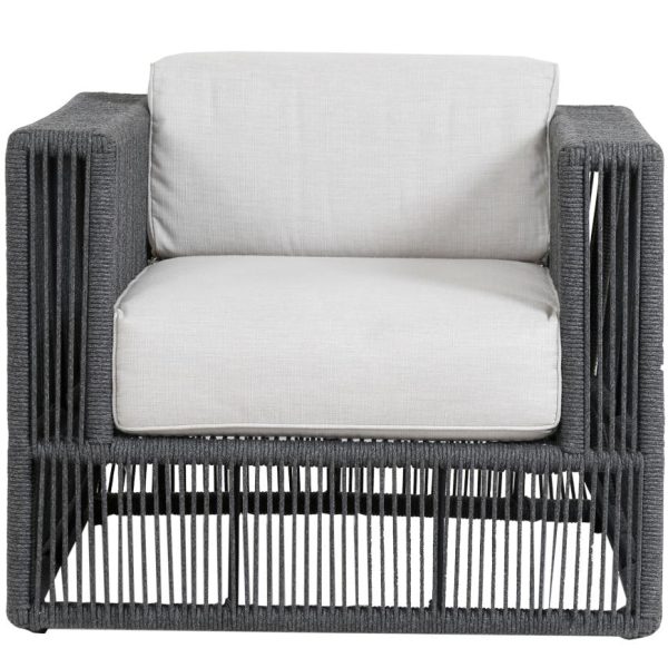 Milano Woven Rope Club Chair in Charcoal/Echo Ash by Sunset West