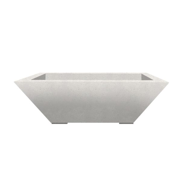 Pelican View Pedestal 29 Inch Square GFRC Natural Gas Fire Pit Table in Ultra White by Lakeview Outdoor Designs