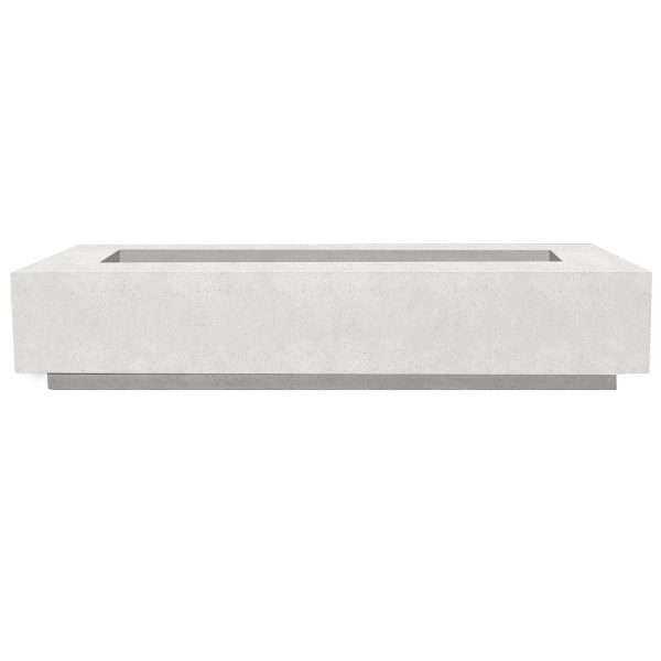 Cascata Bay 6 90 Inch Rectangular GFRC Propane Fire Pit Table in Ultra White by Lakeview Outdoor Designs