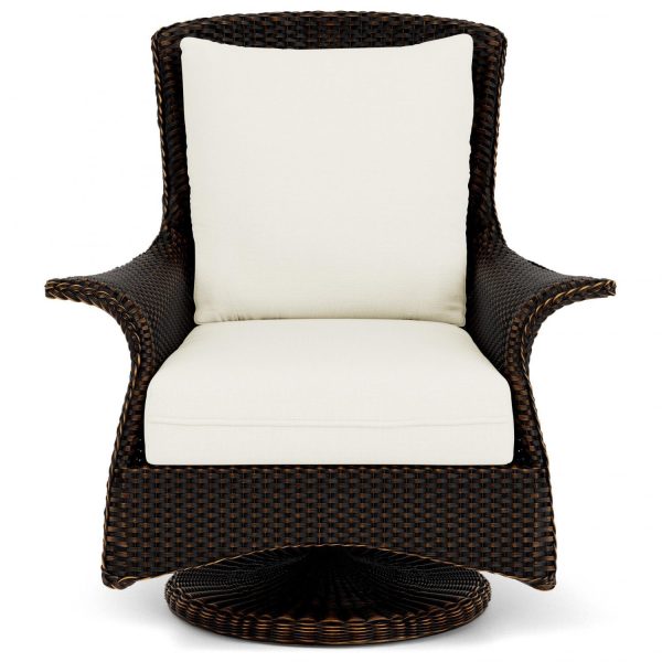 Mandalay Lloyd Loom Swivel Rocker Club Chair in Mink/Sailcloth Salt by Lloyd Flanders