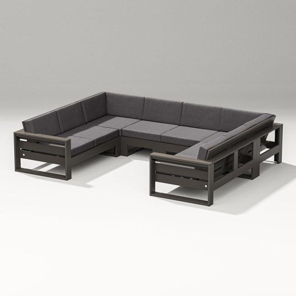 Latitude 6 Person Sectional Sofa in Vintage Coffee/Ash Charcoal By PW Designer Series