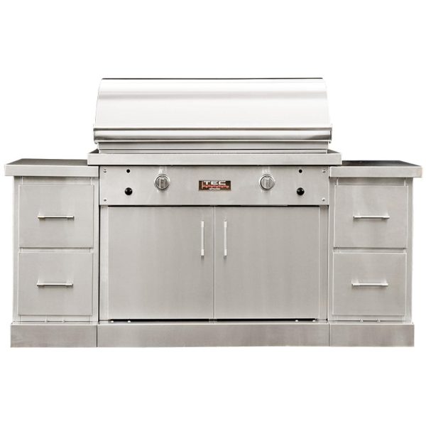 TEC Sterling Patio FR 44-Inch Infrared Propane Gas Grill On Stainless Steel Island - STPFR2LPISL