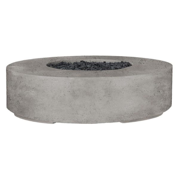 Stoneview 80 Inch Round GFRC Natural Gas Fire Pit in Natural by Lakeview Outdoor Designs