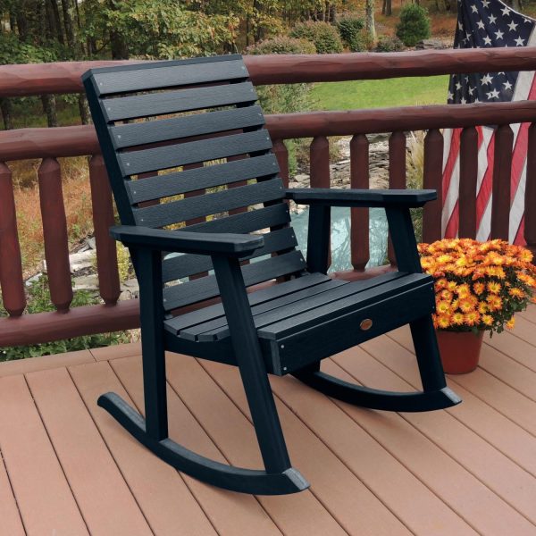 Elm Pointe Recycled Plastic Rocking Chair in Federal Blue by Lakeview Outdoor Designs