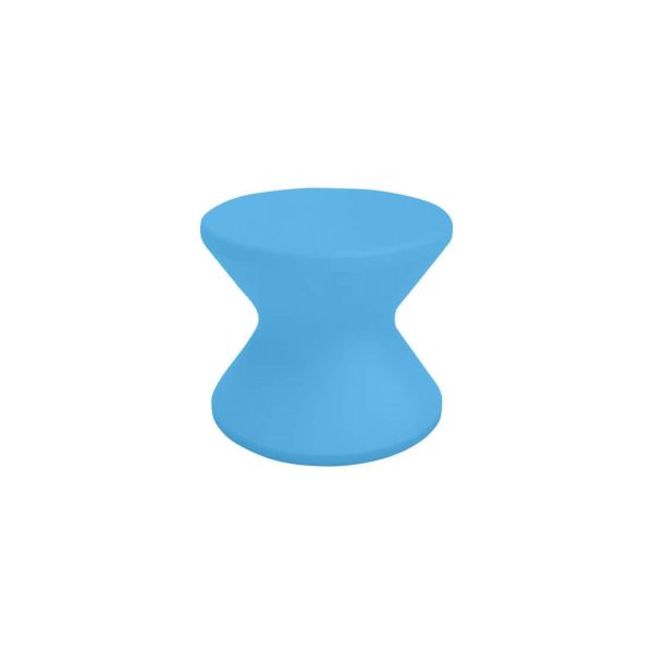 Signature 18 Inch Round Polyresin End Table in Light Blue by Ledge Lounger