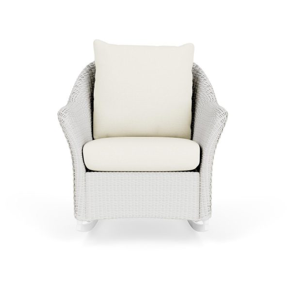 Weekend Retreat Lloyd Loom Rocking Chair in Matte White/Sailcloth Salt by Lloyd Flanders