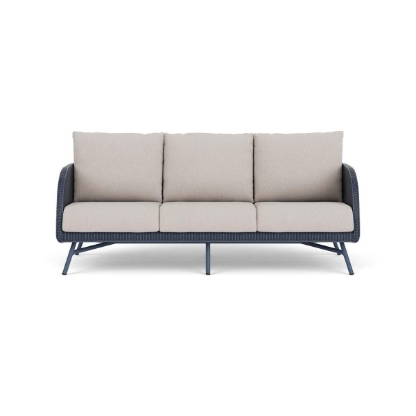 Essence Lloyd Loom Sofa in Denim Blue/Remy Cloud by Lloyd Flanders