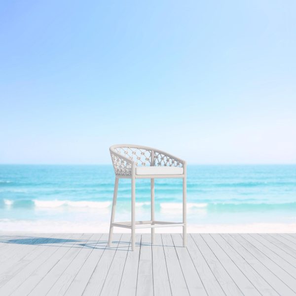 Amelia Woven Rope Counter Stool in Sand/Cloud By Azzurro Living