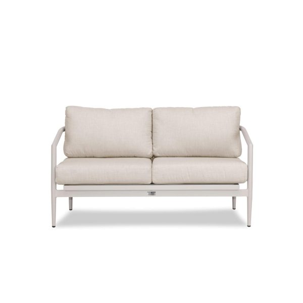 Midnight Cove 2 Person Aluminum Loveseat in Urban Stone/Cast Silver by Lakeview Outdoor Designs
