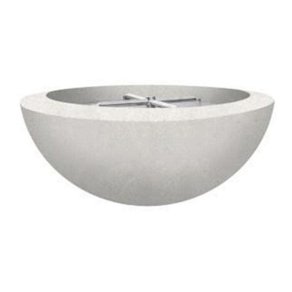 Valley Bay 2 29 Inch Round GFRC Propane Fire Bowl in Ultra White by Lakeview Outdoor Designs