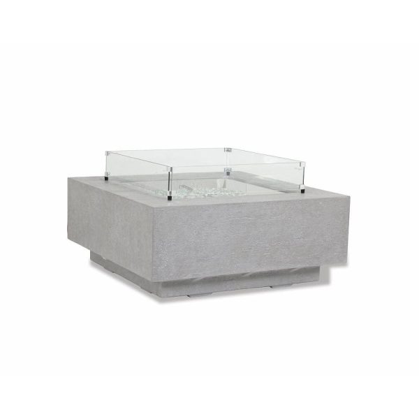 Gravelstone 40-Inch Square Natural Gas Fire Table with Glass Surround by Sunset West - Ships as Propane with Conversion Fittings
