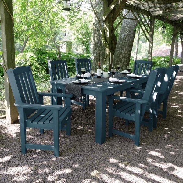 Hart Lane 7 Pc Recycled Plastic Rectangular Dining Set in Nantucket Blue by Lakeview Outdoor Designs