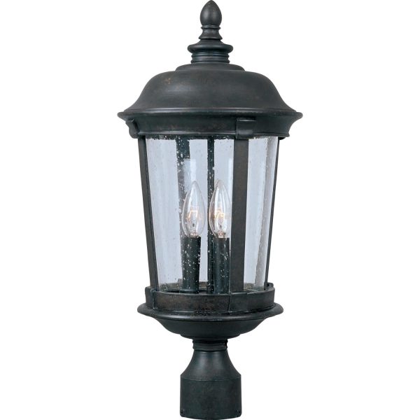 Maxim Dover VX Three Light 21-Inch Outdoor Post Light - Bronze - 40091CDBZ