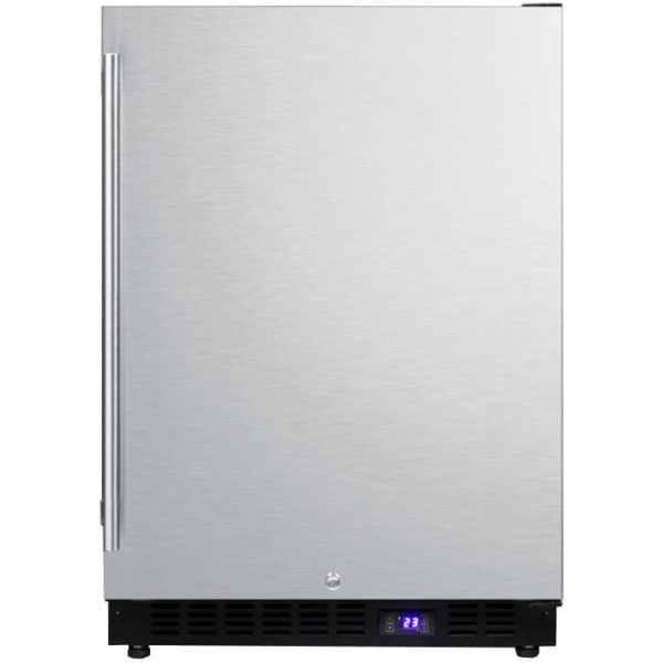 Summit 24-Inch 4.72 Cu. Ft. Outdoor Rated Compact Freezer With Ice Maker - Stainless Steel - SPFF51OSCSSIM
